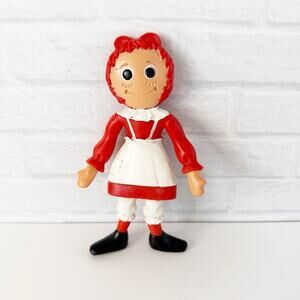 Vintage 1967 Bobbs Merrill Knickerbocker Flat RAGGEDY ANN Bendable Doll 6"